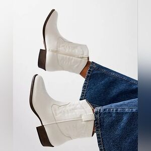 Matisse White Western Ankle Boots